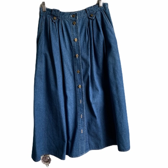 Vintage Dresses & Skirts - Vintage Koret City Blues Boho Denim Jean Skirt